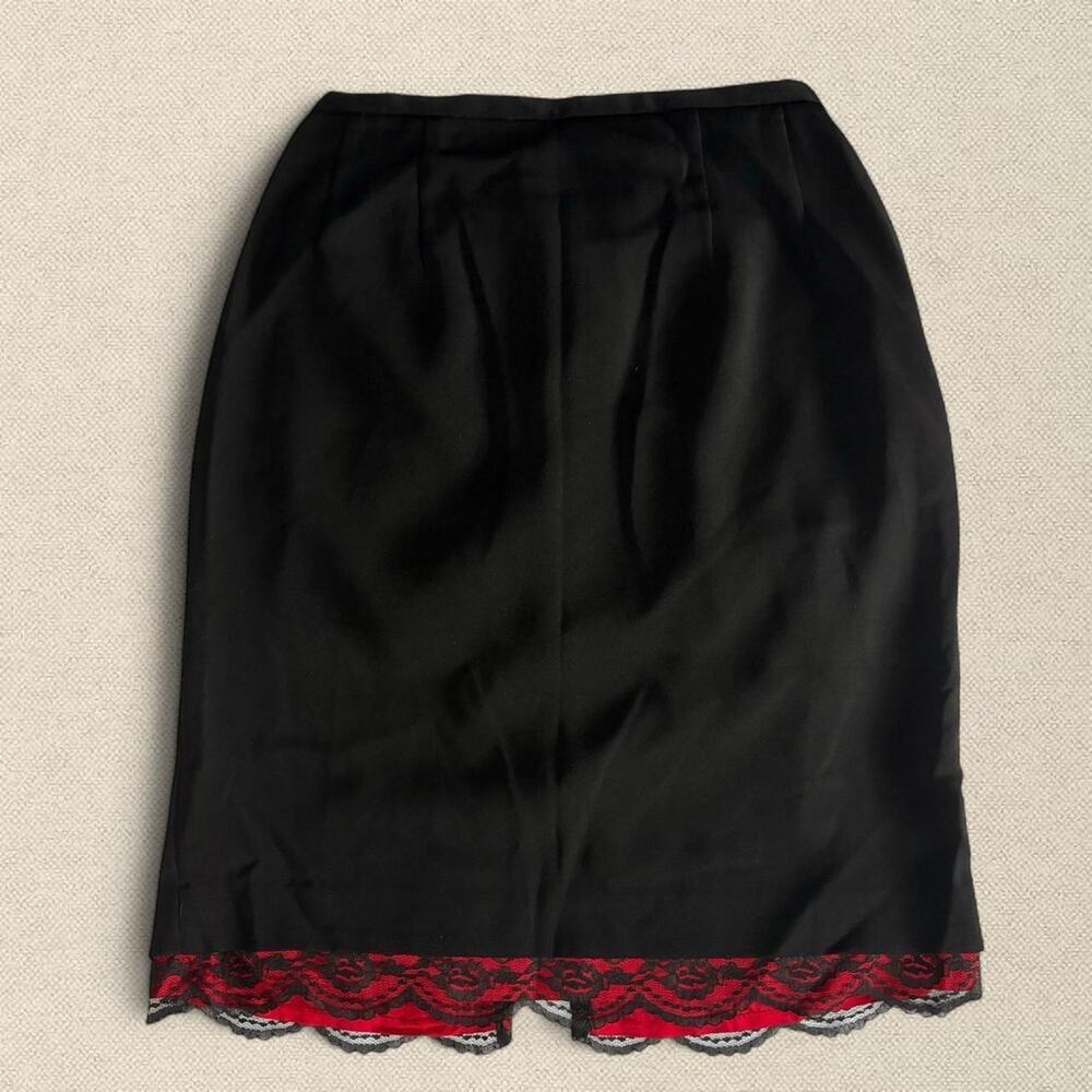 BNWT Black Red Lace Trim Skirt sz 8 Jessica Howard